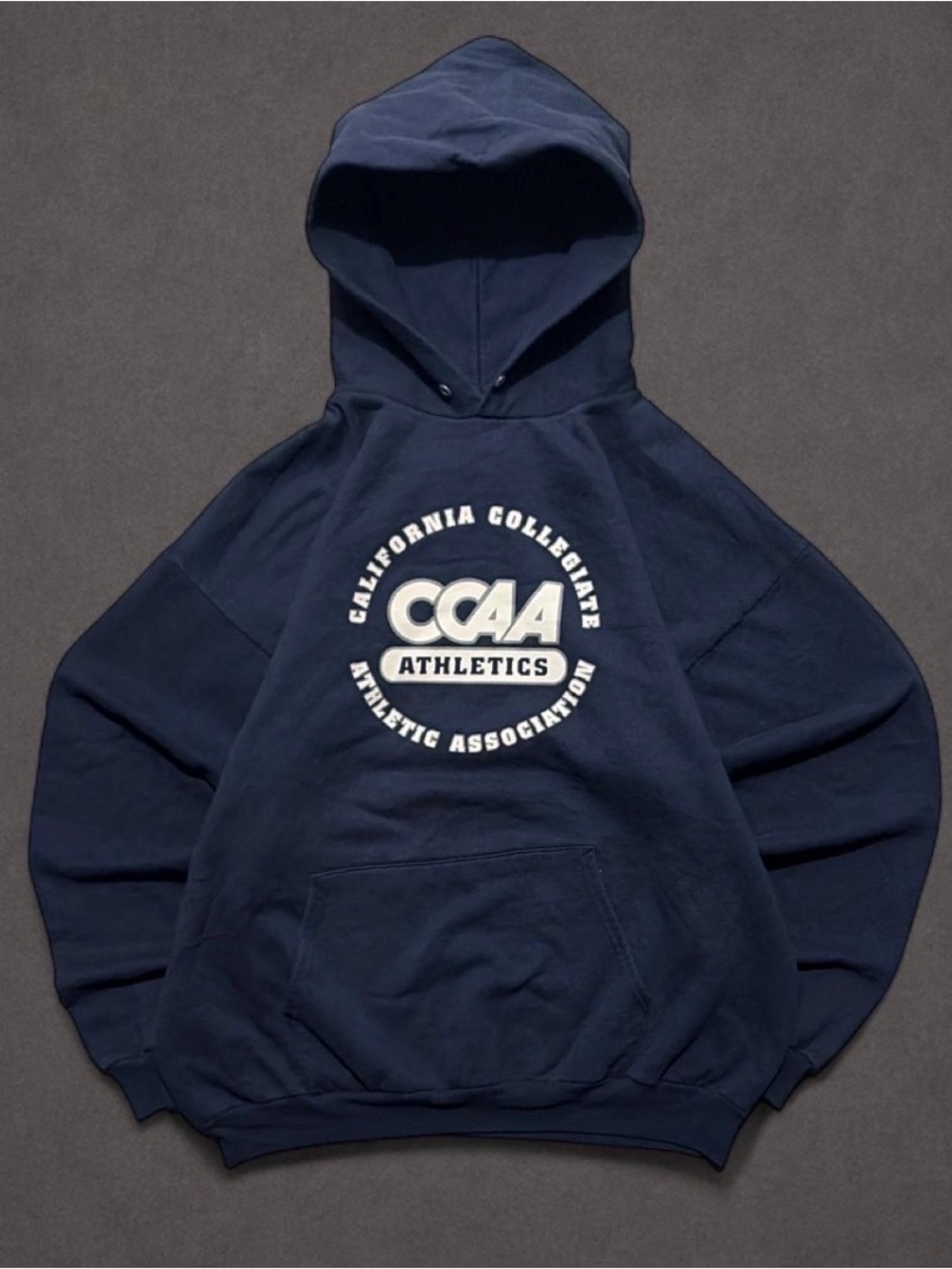 Vintage CCAA California Collegiate Athletics Hoodie Navy Blue XL